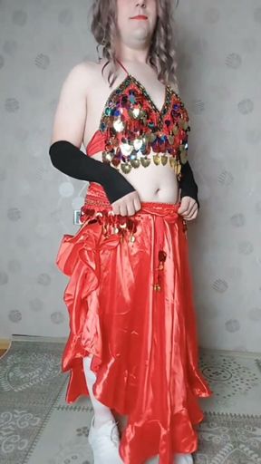 Naughty Belly Dancer Hot Moves White Body