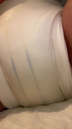 Trans guy pees in diaper during watersport fun