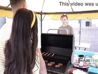 Risky Sex Between Stepdad And Stepdaughter At Fam BBQ