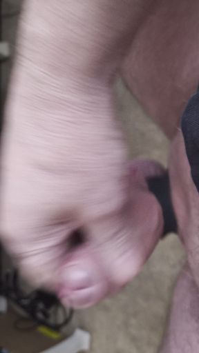 My Friend Sits in a Chair and Jerks His Cock While Watching the Video Until He Orgasms