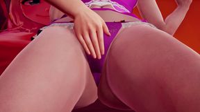 Big Tits &amp; Nipples Anime Girl Fu - 3D Hentai with Bed Pussy Fingering, Standing Dildo Masturbation, and Anal Vibrator