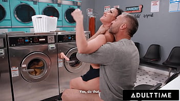 ADULT TIME - Sneaky Public Laundromat With Stranger Fuck For Insatiable Slut Jennifer White!