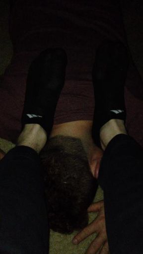 Sub submits under my black ankle socks