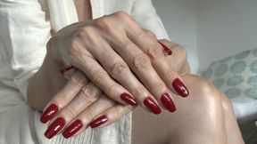 Showing off Beautiful Red Fingernails and Masturbating Inside Your Trousers, Part 2 - Lady Victoria Valente