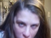 Amazing deepthroath degraded married slave bitch alone with huge toy