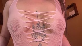 My pussy starts getting even wetter when you roughly squeeze your nipples... Especially when they’re so huge
