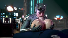 Cat Woman blowjob + titjob (white male)