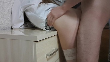 A Student in Pantyhose Agrees To Fuck Hard for Good Grades - PussyKageLove