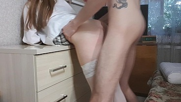 A Student in Pantyhose Agrees To Fuck Hard for Good Grades - PussyKageLove