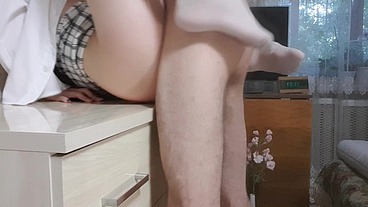 A Student in Pantyhose Agrees To Fuck Hard for Good Grades - PussyKageLove