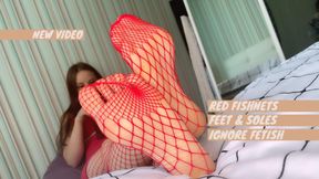 Red fishnets feet ignore