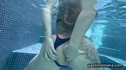 Showing off in the pool to the waiter I asked to make a video of me