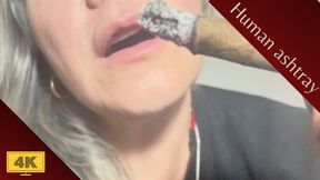 Open your mouth and serve as and swallow the ashes of EmpressBellaSadic Ashtray - Smoking Fetish -Orientation