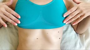 Teen Wife Solo Plays with Nipples Through Sport Topic