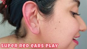 Extremely red ears: sensual oil massage, pulling and flicking my ears