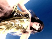 Two Boiled Eggs Adventure at Sea side Camping Area # Natural girl Close Up underwater PEE