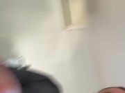 Caught Stroking Under My Desk in Grey Runners – Hands-Free Cumshot