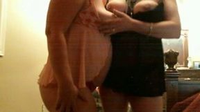 Webcam video with me and my friend showing our tits and butts