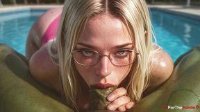 an orc saw a busty blonde by the student dorm pool...he fucked her big ass so hard with his huge cock that bitch s glasses fogged up!! [ai]