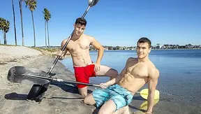 Muscular Archie and Ayden Pound Each Other Anally on Bed - Sean Cody