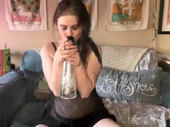 Hot brunette from squirt masturbating on webcam