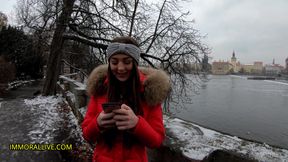 Gorgeous girl Isabella De Laa gets fed sperm in a crazy threesome with porno Dan &amp; his stepson!