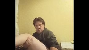 Gay amateur with a fat ass and thighs is fucking his hot tattooed ass!