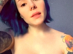 Brunette amateur babe strips off and masturbates