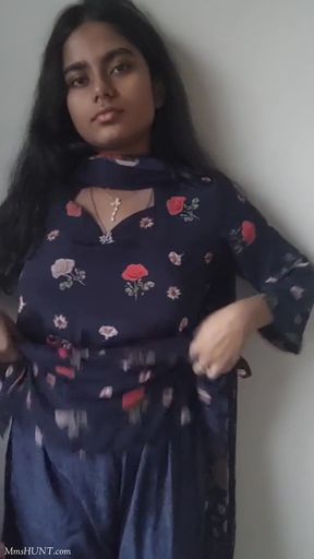 Amateur cute teen with big tits shows off her homemade self-tape