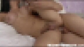 Interracial Bisexual Threesome: Ebony Trans Babe Hardly Pounded by Big Black Cock!