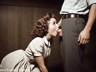 1940's Housewife Fantasy, Fucking My Neighbors Lonely Lustful Housewife Whilst Her Husband Is Away At War (Vintage, Anal, Facial, Consummate Breasts, Strip Tease) -AI Generated