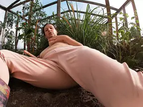 Dirty Pussy Masturbation in the Greenhouse