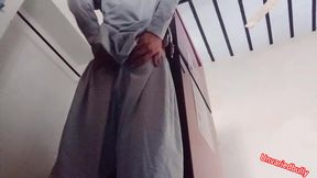 Quick Morning JO Session Before College - Intense Stroking Until Cumshot