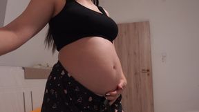 My pregnant Indian wife masturbates in the bathroom in white panties