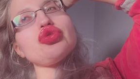 Your wife is nothing because you in love with FinDom Goaldigger Edging Ritual in big thick eyeglasses and red big lips