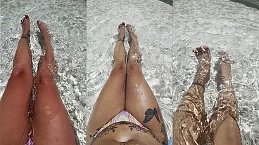 Bikini Bliss: Teasing in Shallow Waters