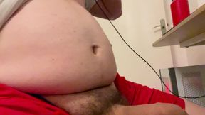 Little Chub Stroking His Thick Cock Until He Cums