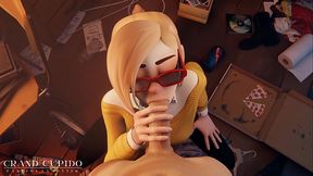 Darcy Passionate Blowjob Squating