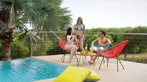 ”Hitchiking to Luxury Hotel MFF Threesome by VIXEN”