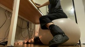 Bouncing on Yoga Ball