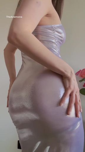 Petite Latina girl-next-door shows off her fit body in a dress