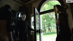 Two German slave chicks in hardcore BDSM castle scene