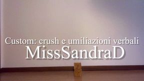 Custom crush e umiliazioni verbali