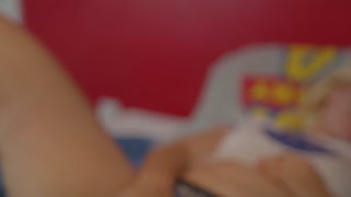 Tight sexy teen sucks huge Dildo cock as she screws her tight pussy lips in bed whilst wetting pants