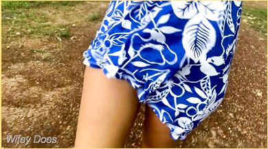 Braless wife flashes big tits in public dare caught on camera
