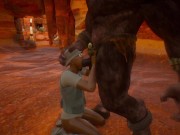 Minotaur fucks archaeologist's ass hard 3D