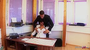 German Young Worker Have Sex With Female Mature Boss For Holiday