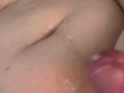 Chubby korean girlyboy moans and cums all over themself