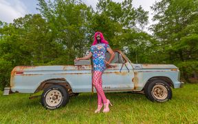 Giant Fake Tits Crossdresser Bts Photo Shoot Masturbation