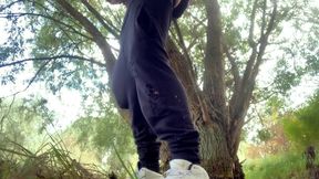 Step on Used Condoms, Bottles, Leaves, Branches and Jerk off - Crush Things and Cum